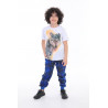 Детски комплект син панталон и бяла тениска с ВЪЛК