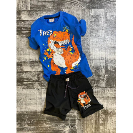 Детски комплект за момче T-rex в син цвят