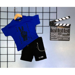 Детски комплект в син и черен цвят 2 части